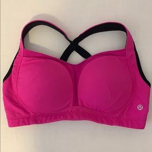 lululemon tata tamer II bra size 34 DD hot pink